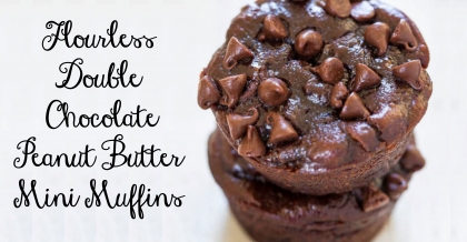 flourless double chocolate peanut butter mini muffins