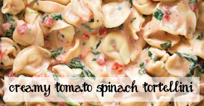 creamy tomato spinach tortellini